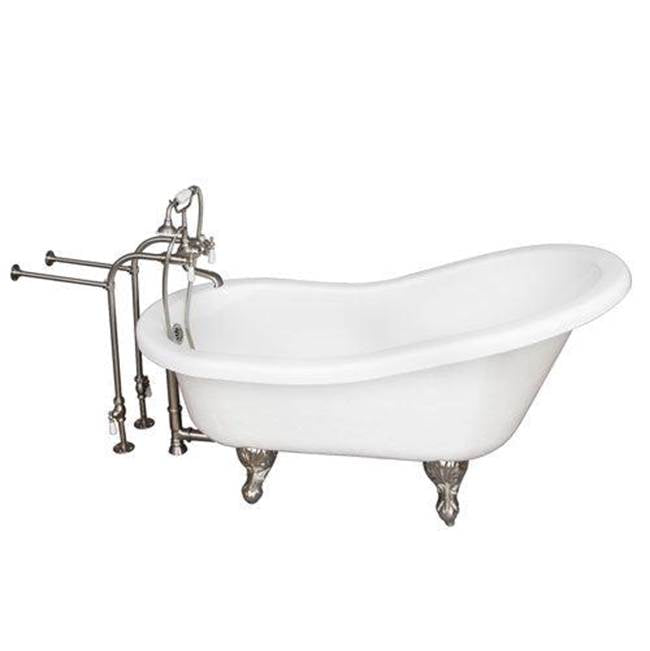Barclay TKATS67-WBN1  Tub Kit 67 AC Slipper Tub Filler Supplies Drain  - Brushed Nickel
