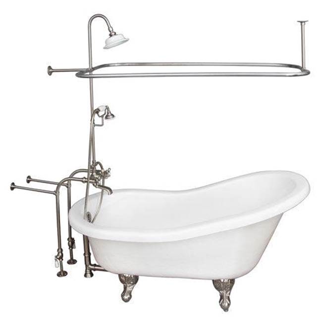Barclay TKATS67-WBN4  Tub Kit 67 AC Slipper Shower Unit Supplies Drain  - Brushed Nickel