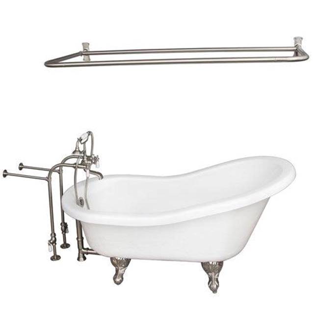 Barclay TKATS67-WBN5  Tub Kit 67 AC Slipper Filler Shower Rod Supplies Drain  - Brushed Nickel