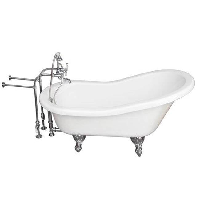 Barclay TKATS67-WCP1  Tub Kit 67 AC Slipper Tub Filler Supplies Drain  - Polished Chrome