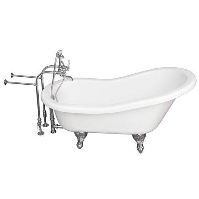 Barclay TKATS67-WCP2  Tub Kit 67 AC Slipper Tub Filler Supplies Drain  - Polished Chrome