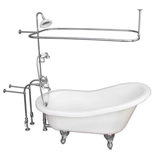 Barclay TKATS67-WCP3  Tub Kit 67 AC Slipper Shower Unit Supplies Drain  - Polished Chrome
