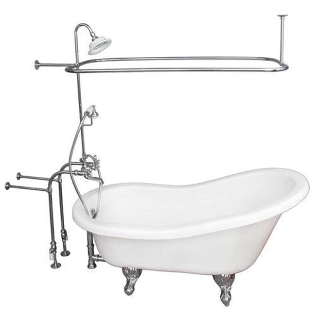 Barclay TKATS67-WCP4  Tub Kit 67 AC Slipper Shower Unit Supplies Drain  - Polished Chrome