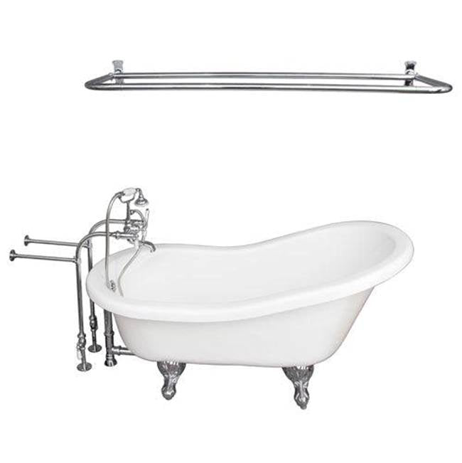 Barclay TKATS67-WCP5  Tub Kit 67 AC Slipper Filler Shower Rod Supplies Drain  - Polished Chrome