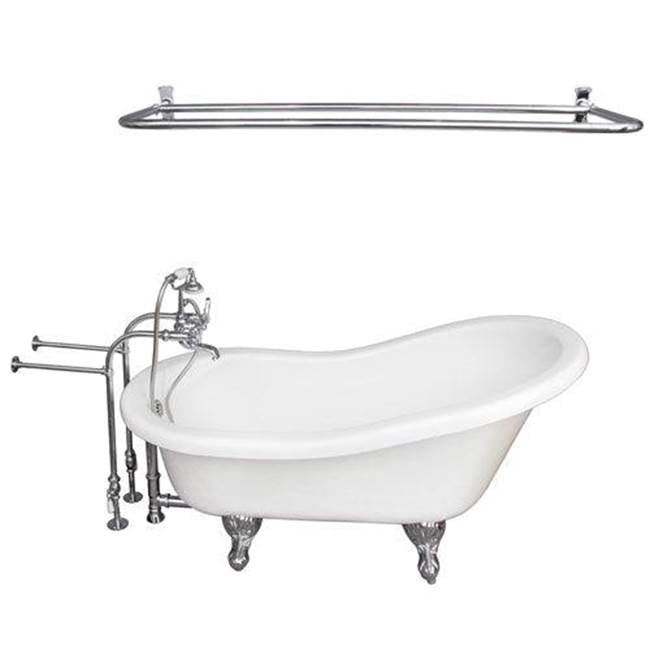 Barclay TKATS67-WCP6  Tub Kit 67 AC Slipper Filler Shower Rod Supplies Drain  - Polished Chrome