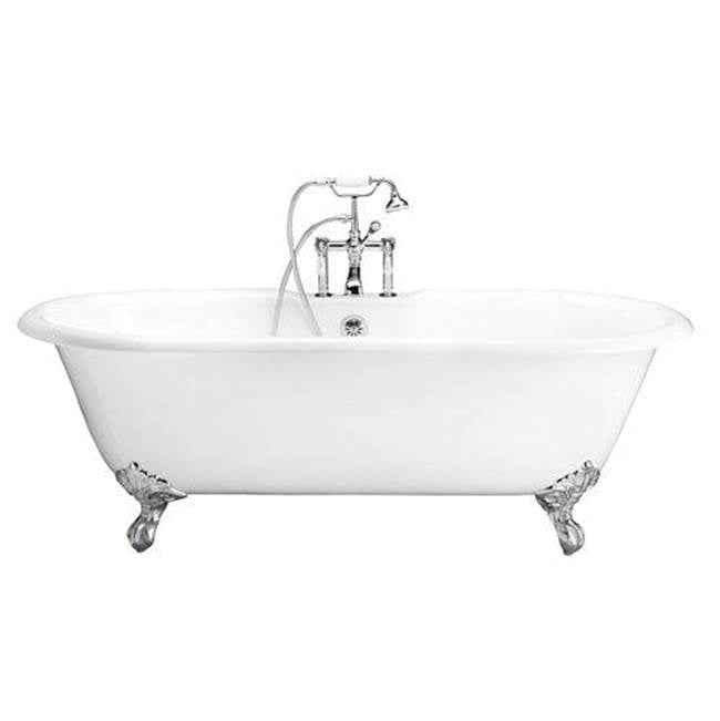 Barclay TKCTDRH-CP1  Tub Kit 67 Cast Iron Double Roll Top Filler Supplies Drain  - Polished Chrome