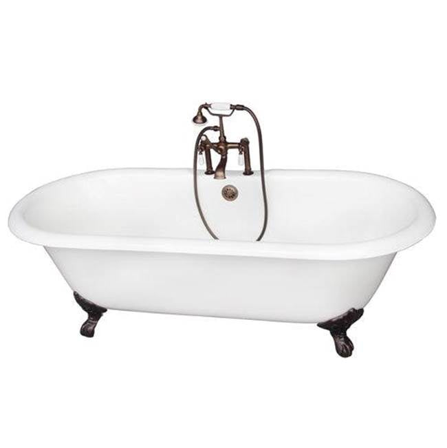 Barclay TKCTDRH-ORB1  Tub Kit 67 Cast Iron Double Roll Top Filler Supplies Drain  - Oil Rubbed Bronze