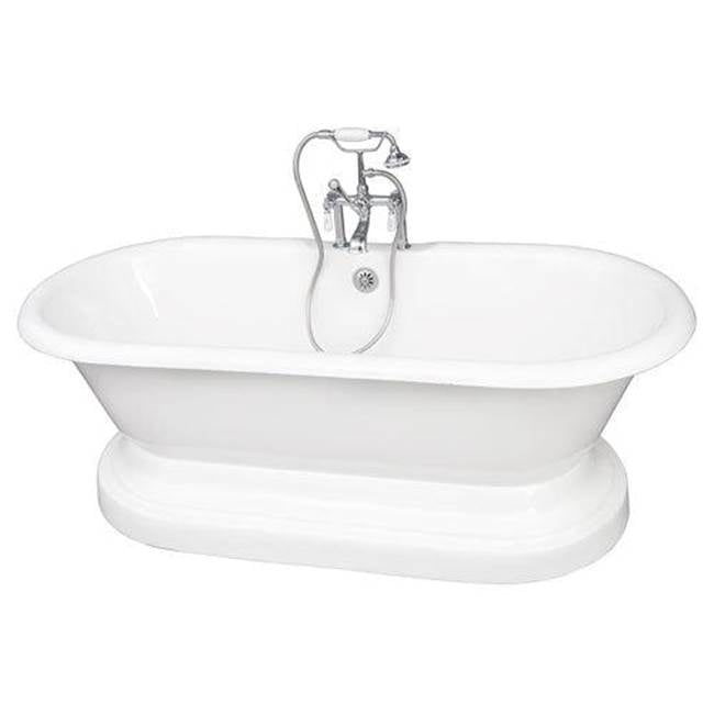 Barclay TKCTDRHB-CP1  Tub Kit 67 Cast Iron Double Roll Top Base Filler Supplies Drain - Polished Chrome