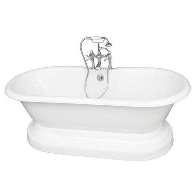 Barclay TKCTDRHB-CP2  Tub Kit 67 Cast Iron Double Roll Top Base Filler Supplies Drain -Chr - Polished Chrome