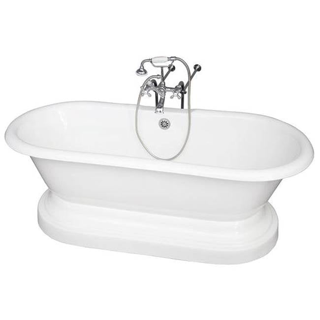 Barclay TKCTDRNB-CP2  Tub Kit 67 Cast Iron Double Roll Top Base Filler Supplies Drain - Polished Chrome