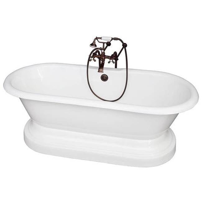 Barclay TKCTDRNB-ORB2  Tub Kit 67 Cast Iron Double Roll Top Base Filler Supplies Drain  - Oil Rubbed Bronze