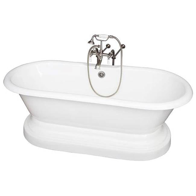 Barclay TKCTDRNB-SN1  Tub Kit 67 Cast Iron Double Roll Top Base Filler Supplies Drain  - Satin Nickel