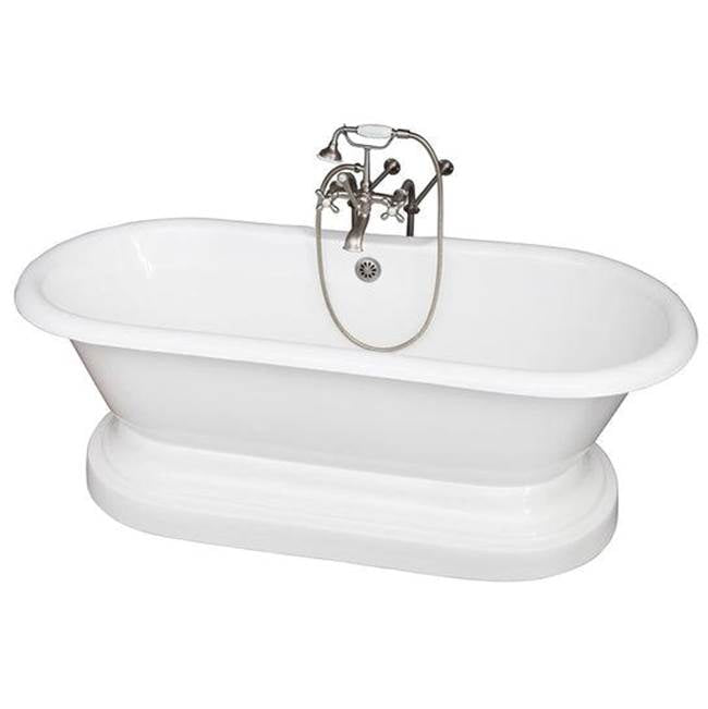 Barclay TKCTDRNB-SN2  Tub Kit 67 Cast Iron Double Roll Top Base Filler Supplies Drain  - Satin Nickel