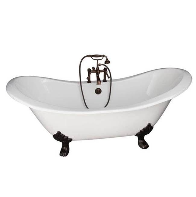 Barclay TKCTDSH-ORB4  Tub Kit 71 Cast Iron Double Slipper Filler Supplies Drain  - Oil Rubbed Bronze