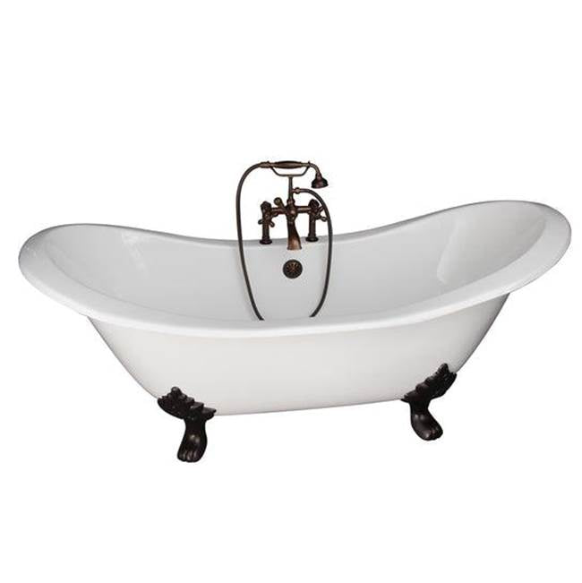 Barclay TKCTDSH-ORB5  Tub Kit 71 Cast Iron Double Slipper Filler Supplies Drain  - Oil Rubbed Bronze