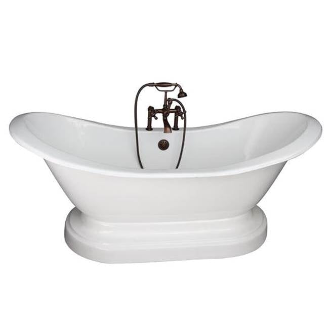 Barclay TKCTDSHB-ORB5  Tub Kit 71 Cast Iron Double Slipper Filler Supplies Drain  - Oil Rubbed Bronze