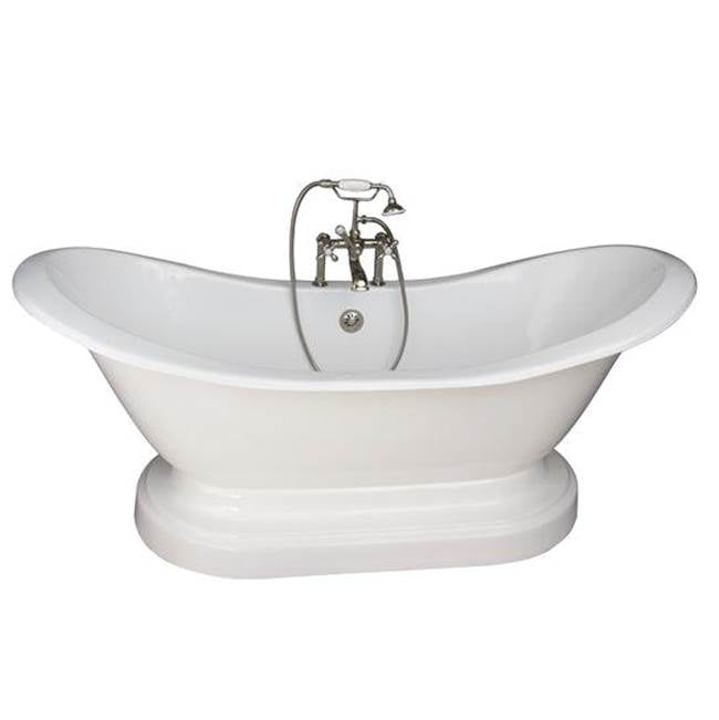 Barclay TKCTDSHB-PN2  Tub Kit 71 Cast Iron Double Slipper Filler Supplies Drain  - Polished Nickel