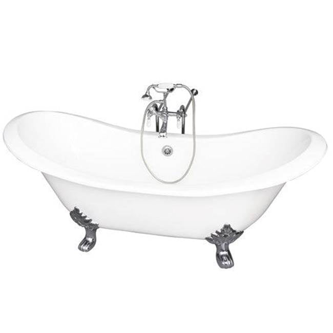 Barclay TKCTDSN-CP1  Tub Kit 71 Cast Iron Double Slipper Filler Supplies Drain  - Polished Chrome