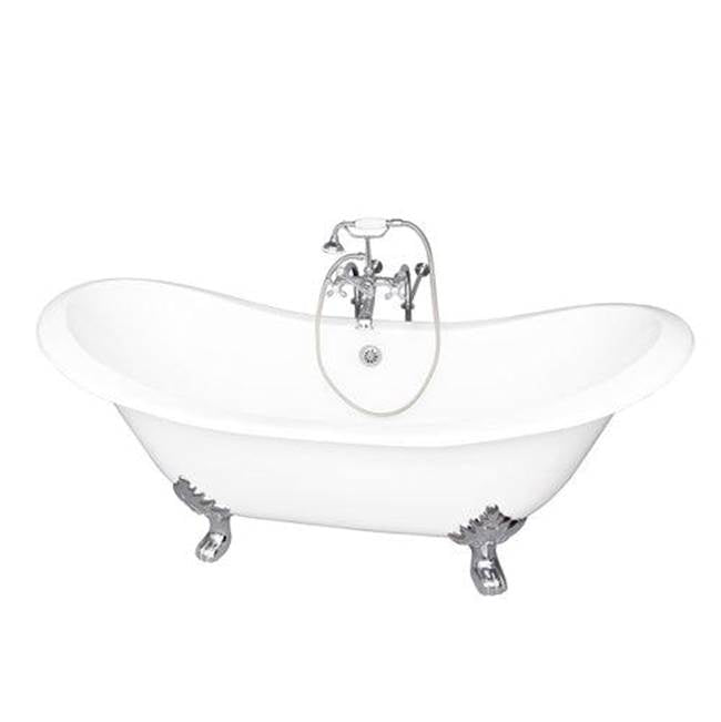 Barclay TKCTDSN-CP2  Tub Kit 71 Cast Iron Double Slipper Filler Supplies Drain  - Polished Chrome