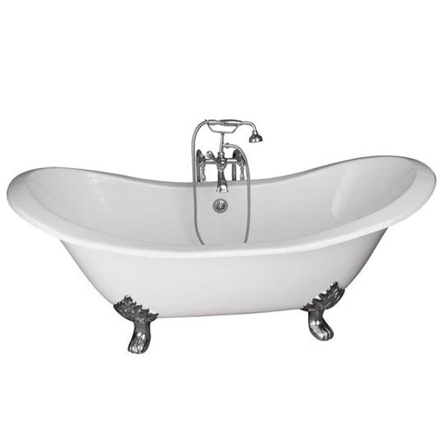 Barclay TKCTDSN-CP4  Tub Kit 71 Cast Iron Double Slipper Filler Supplies Drain  - Polished Chrome