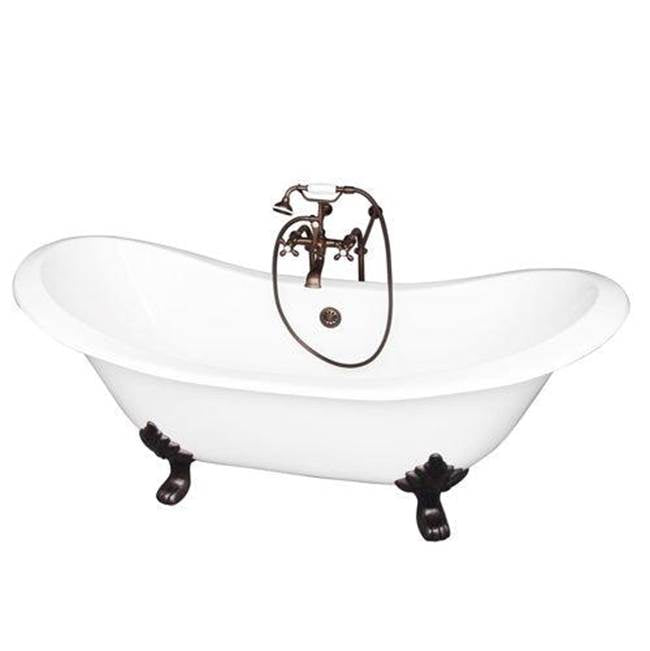 Barclay TKCTDSN-ORB2  Tub Kit 71 Cast Iron Double Slipper Filler Supplies Drain  - Oil Rubbed Bronze