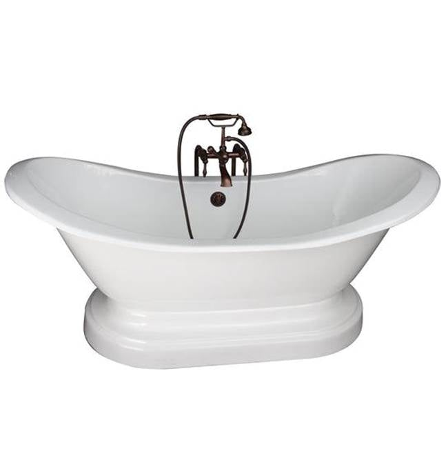 Barclay TKCTDSNB-ORB3  Tub Kit 71 Cast Iron Double Slipper Filler Supplies Drain  - Oil Rubbed Bronze