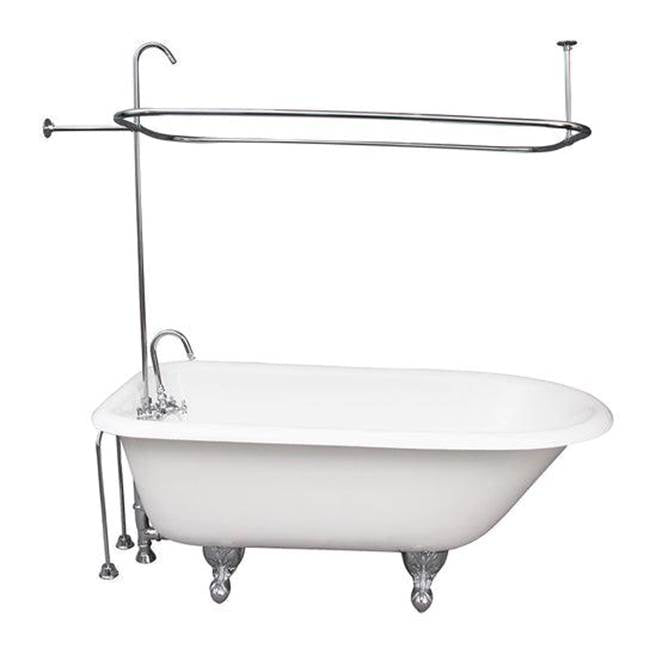 Barclay TKCTR60-CP1  Tub Kit 60 Cast Iron Roll Top Shower Unit Supplies Drain  - Polished Chrome