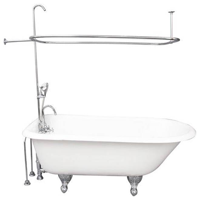 Barclay TKCTR60-CP2  Tub Kit 60 Cast Iron Roll Top Shower Unit Supplies Drain  - Polished Chrome