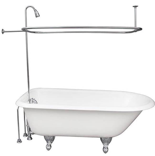 Barclay TKCTR60-CP3  Tub Kit 60 Cast Iron Roll Top Shower Unit Supplies Drain  - Polished Chrome