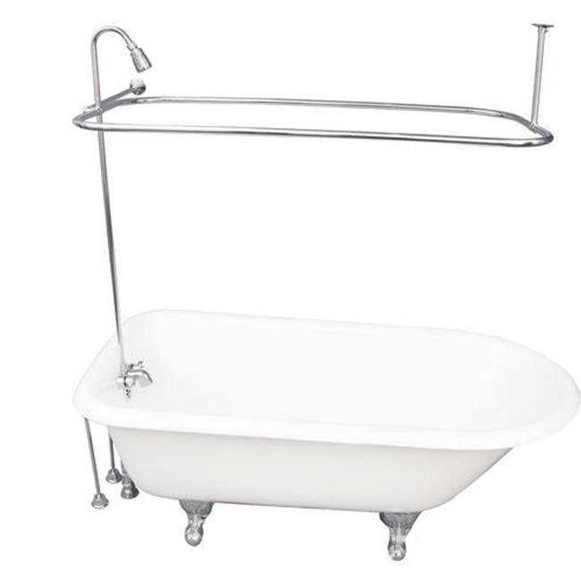 Barclay TKCTR60-CP5  Tub Kit 60 Cast Iron Roll Top Shower Unit Supplies Drain  - Polished Chrome