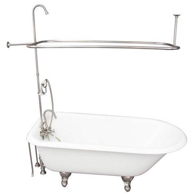 Barclay TKCTR60-SN1  Tub Kit 60 Cast Iron Roll Top Shower Unit Supplies Drain  - Satin Nickel