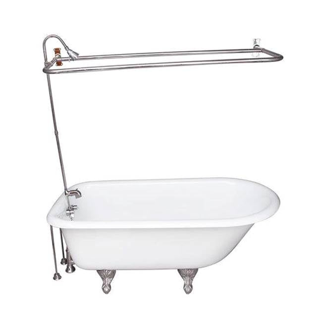 Barclay TKCTR67-CP4  Tub Kit 67 Cast Iron Roll Top Shower Unit Supplies Drain  - Polished Chrome