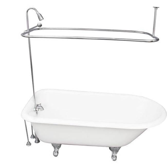 Barclay TKCTR67-CP5  Tub Kit 67 Cast Iron Roll Top Shower Unit Supplies Drain  - Polished Chrome