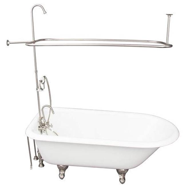 Barclay TKCTR67-SN1  Tub Kit 67 Cast Iron Roll Top Shower Unit Supplies Drain  - Satin Nickel