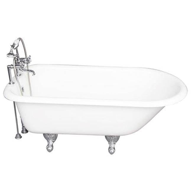Barclay TKCTR7H60-CP2  Tub Kit 60 Cast Iron Roll Top Tub Filler Supplies Drain  - Polished Chrome