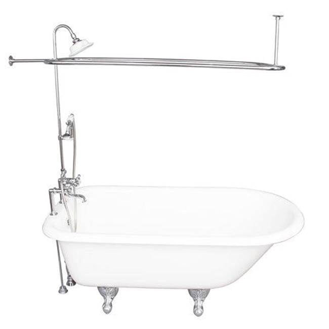 Barclay TKCTR7H67-CP4  Tub Kit 67 Cast Iron Roll Top Shower Unit Supplies Drain  - Polished Chrome