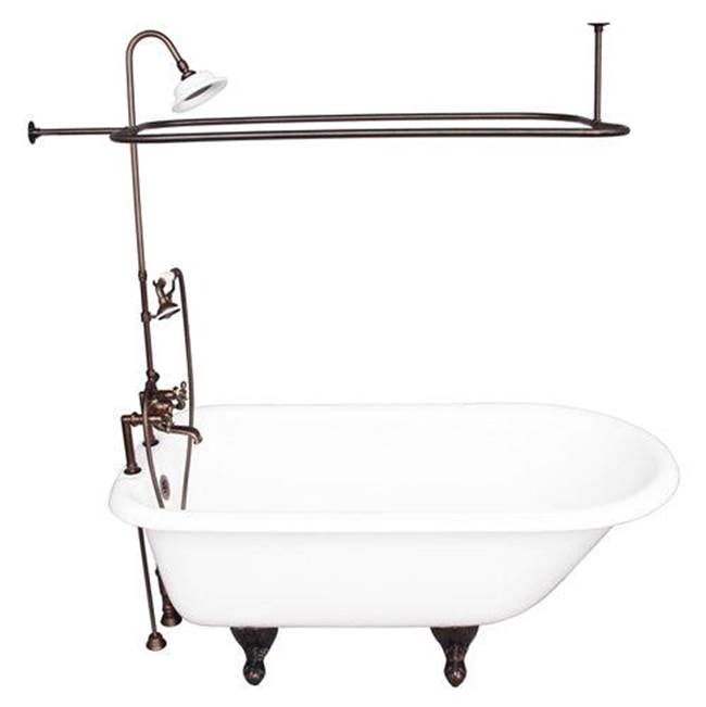 Barclay TKCTR7H67-ORB4  Tub Kit 67 Cast Iron Roll Top Shower Unit Supplies Drain  - Oil Rubbed Bronze