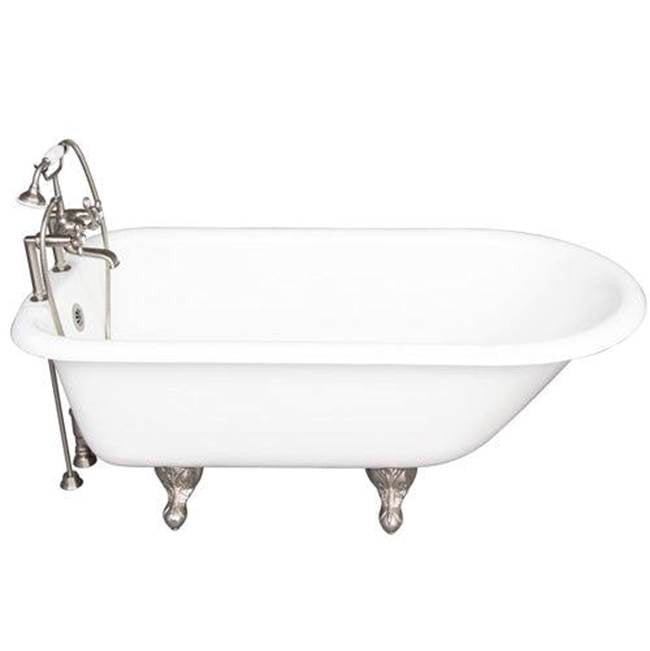 Barclay TKCTR7H67-SN2  Tub Kit 67 Cast Iron Roll Top Tub Filler Supplies Drain  - Satin Nickel