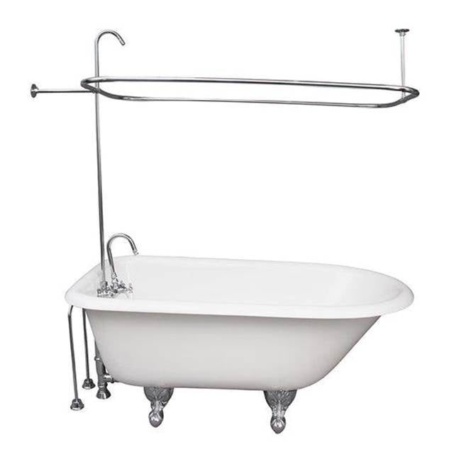 Barclay TKCTRH54-CP1  Tub Kit 54 Cast Iron Roll Top Shower Unit Supplies Drain  - Polished Chrome
