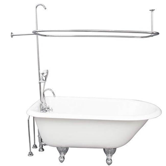 Barclay TKCTRH54-CP2  Tub Kit 54 Cast Iron Roll Top Shower Unit Supplies Drain  - Polished Chrome