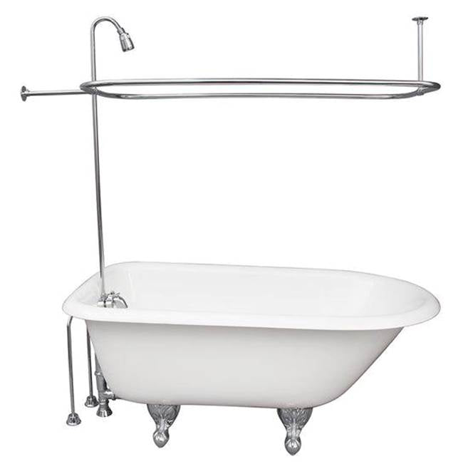 Barclay TKCTRH54-CP3  Tub Kit 54 Cast Iron Roll Top Shower Unit Supplies Drain  - Polished Chrome