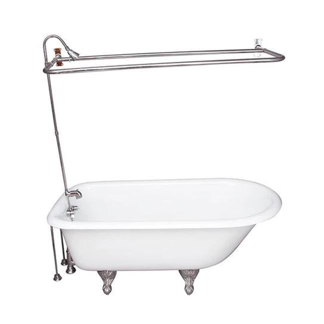 Barclay TKCTRH54-CP4  Tub Kit 54 Cast Iron Roll Top Shower Unit Supplies Drain  - Polished Chrome