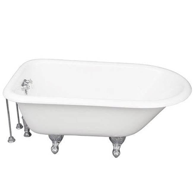 Barclay TKCTRH54-CP8  Tub Kit 54 Cast Iron Roll Top Tub Filler Supplies Drain  - Polished Chrome