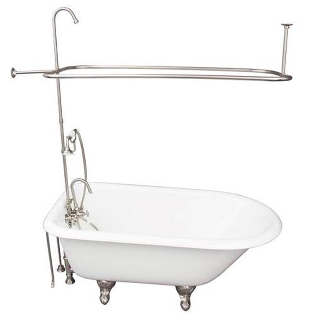 Barclay TKCTRH54-SN1  Tub Kit 54 Cast Iron Roll Top Shower Unit Supplies Drain  - Satin Nickel