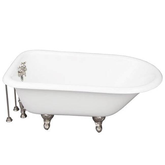 Barclay TKCTRH54-SN2  Tub Kit 54 Cast Iron Roll Top Filler Supplies Drain  - Satin Nickel