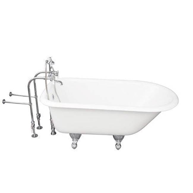 Barclay TKCTRN54-CP1  Tub Kit 54 Cast Iron Roll Top Tub Filler Supplies Drain  - Polished Chrome