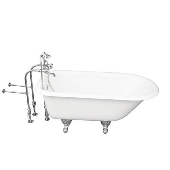 Barclay TKCTRN54-CP2  Tub Kit 54 Cast Iron Roll Top Tub Filler Supplies Drain  - Polished Chrome