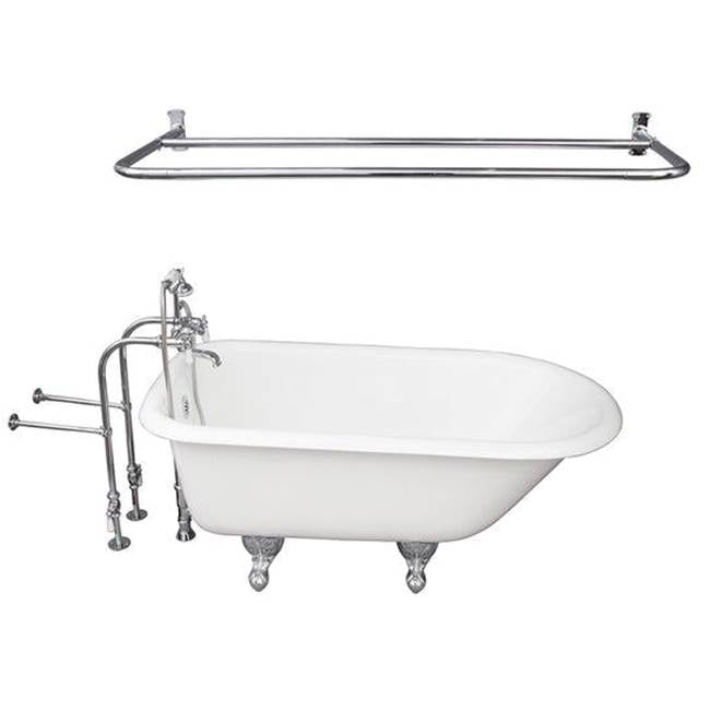 Barclay TKCTRN54-CP5  Tub Kit 54 Cast Iron Roll Top Shower Rod Filler Supplies Drain  - Polished Chrome