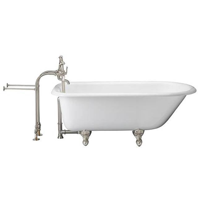 Barclay TKCTRN54-SN1  Tub Kit 54 Cast Iron Roll Top Tub Filler Supplies Drain  - Satin Nickel