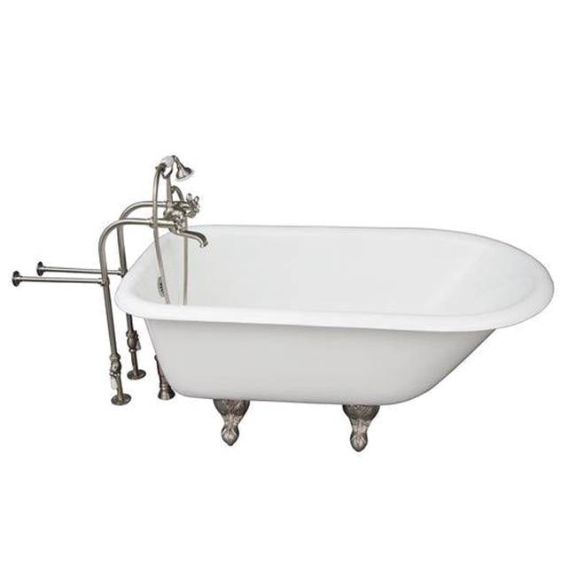 Barclay TKCTRN54-SN2  Tub Kit 54 Cast Iron Roll Top Tub Filler Supplies Drain  - Satin Nickel